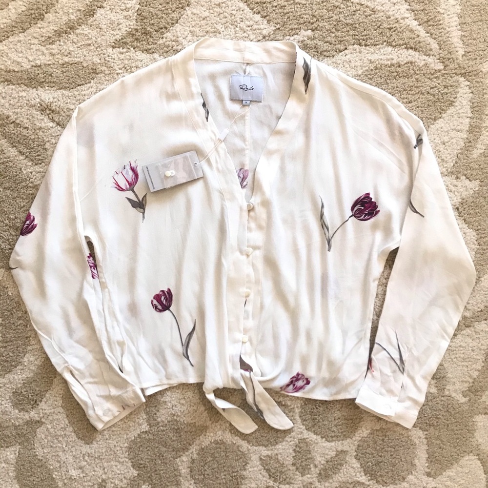 New Rails Sloan Tulip Ivory Blouse Top S